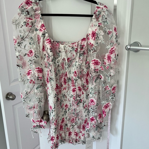 For Love and Lemons Lovell Burnout Smocked Mini Dress size L - Picture 3 of 4